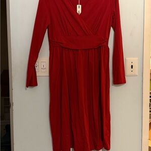 Othr Vibrant Red Long Sleeve Dress